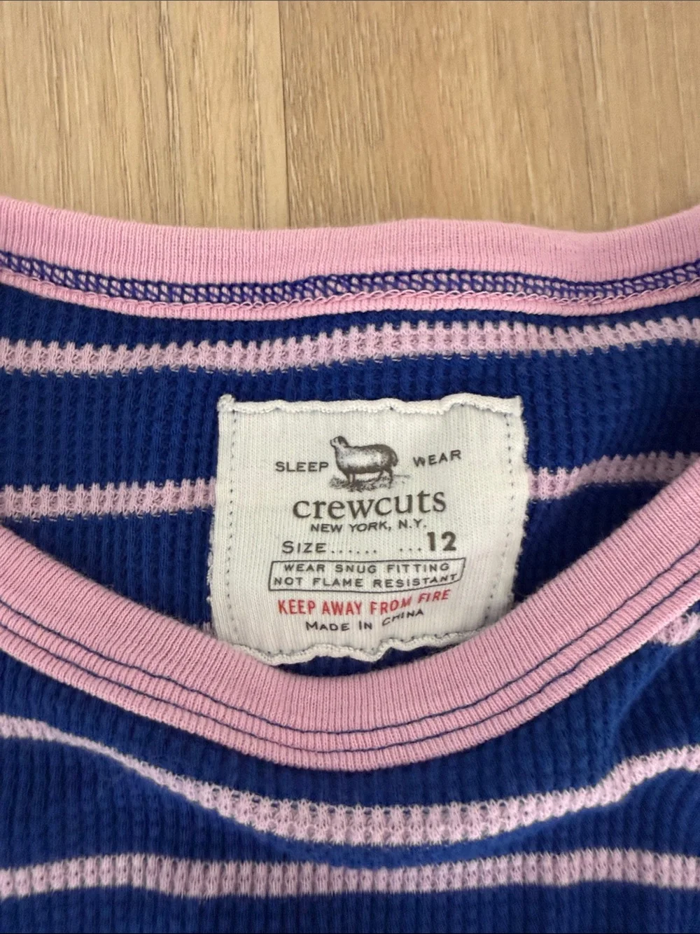 Crewcuts Navy and Pink Stripe Thermal Pajama Set